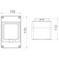 Rozvádzač FlatBOX 5904 IP65, 4mod., na omietku, priehľ. dvere, 170x105x112mm