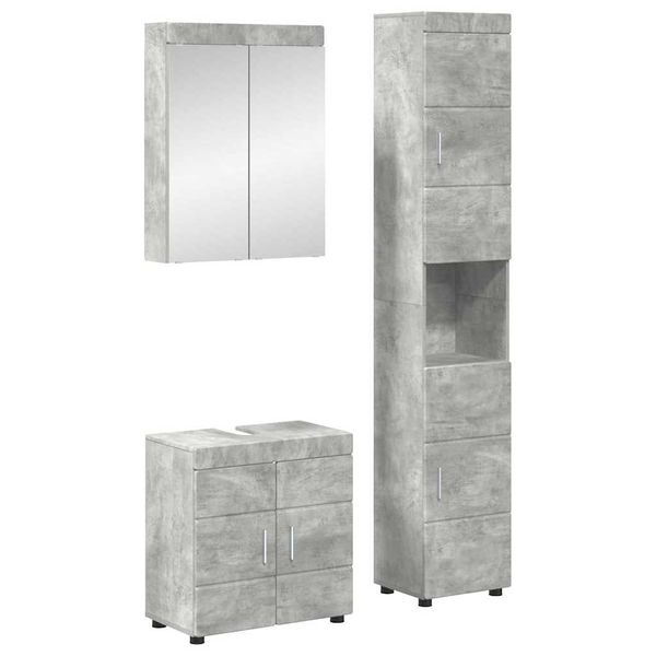 vidaXL Sada kúpeľňového nábytku TULUM 3 pcs Betónová šedá
