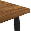 vidaXL 70 x 70 x 75 cm Pevné akáciové drevo Prírodná a čierna