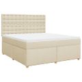 vidaXL Posteľný rám boxspring s matracom krémový 180x200 cm látka