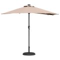 vidaXL Záhradný slnečník 294 x 150 x 223 cm Polyester a oceľ Sivohnedá