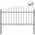 vidaXL Záhradný plot WOERDEN 7 ks 170 x 140 cm Sivá