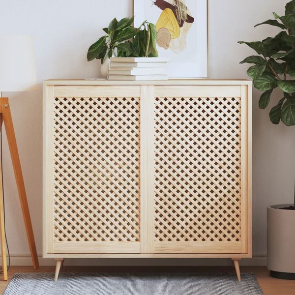 vidaXL Dvere skrinky mriežkový dizajn 2 ks 59,5x99 cm masív borovica