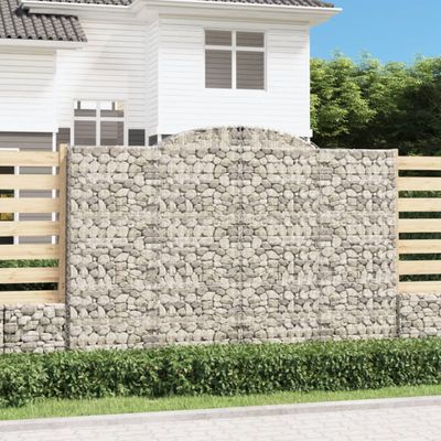 vidaXL Oblúkové gabionové koše 7ks 300x30x200/220cm pozinkované železo