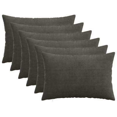 vidaXL Poťah na podložku 6 pcs HEERLEN Antracitová 50 x 75 cm manšestr