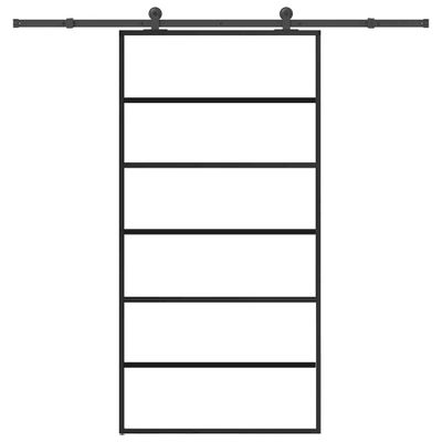 vidaXL Posuvné dvere s kovaním 102x205 cm ESG sklo a hliník