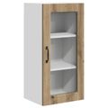 vidaXL Nástenný sklenený kabinet LUCCA Dub artisan 40 x 31 x 80 cm