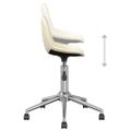 3086074 vidaXL Swivel Dining Chair Cream Fabric (333457)