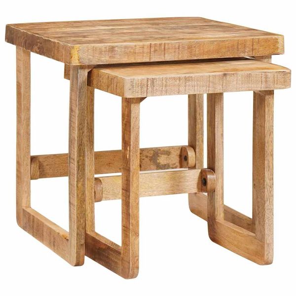 vidaXL Zásuvné stoly 2 pcs Hnedá 46 x 46 x 45 cm Masívne mango drevo