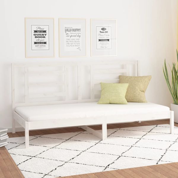 vidaXL Denná posteľ s matracom biela 90x200 cm masívna borovica