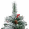 vidaXL Umelý vianočný stromček Zelená a biela 210 cm PVC, kov a plast