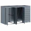 vidaXL Úložisko na 3 koše Wheelie Svetlosivá 204 x 77,5 x 121,5 cm