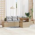 vidaXL Súprava záhradných pohoviek 5 ks Béžová polyratan