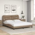 vidaXL Rám postele bez matraca Hvar kapučínový 160x200 cm umelá koža