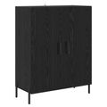 vidaXL Highboard Čierny dub 69,5 x 34 x 180 cm Kompozitné drevo