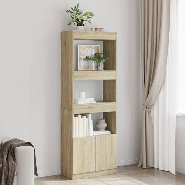 vidaXL Vysoká skrinka dub sonoma 63x33x180 cm kompozitné drevo