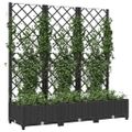 vidaXL Záhradný kvetináč s mriežkou čierny 120x40x121,5 cm PP