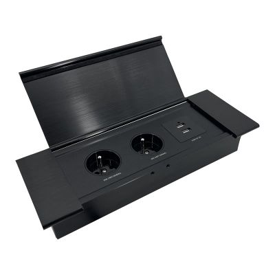 ORNO OR-GM-9048/B Zapustená zásuvka s výklopným víkom a USB