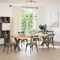 vidaXL Nohy k jedálenskému stolu v tvare X, 2 ks, prírodná oceľ, 70 x (72-73) cm, oceľ