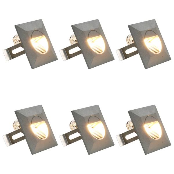 vidaXL Vonkajšie nástenné LED svetlá 6 ks, 2 W, strieborné, štvorcové
