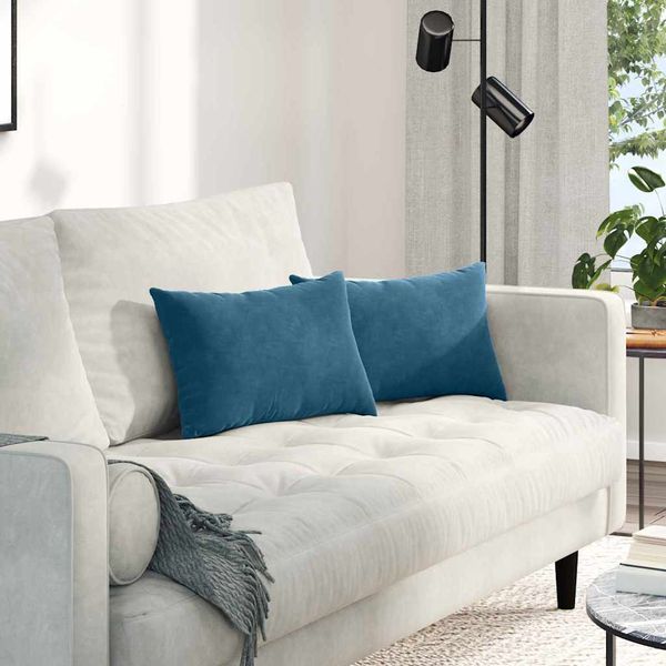 vidaXL Vankúše na pohovku 2 pcs Modrá 50 x 30 cm Kordúrová tkanina