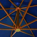 vidaXL Závesný záhradný slnečník+ tyč, azúrový 3x3 m, jedľový masív