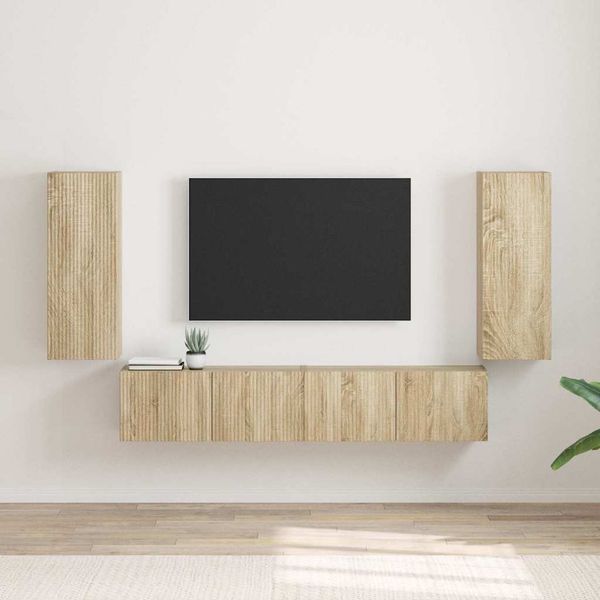 vidaXL TV nástenná skriňa Nástenný 2 pcs Sonoma 30 x 31 x 80 cm