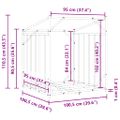 vidaXL Regál na krbové drevo s pláštenkou 100,5x100,5x110,5 cm