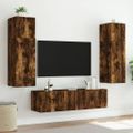 vidaXL TV nástenné skrinky s LED svetlami 2 ks dymový dub 60x35x31 cm