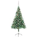 vidaXL Osvetlený umelý vianočný stromček+gule 150 cm, 380 vetvičiek