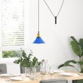 VidaXL Závesná lampa výškovo nastaviteľná E27 lesk tmavomodrá Ø 22 cm