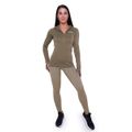 Dámska bežecká mikina 1/2 Zip Pulse Vetiver - GymBeam, veľkosť L, veľkosť oblečenia L