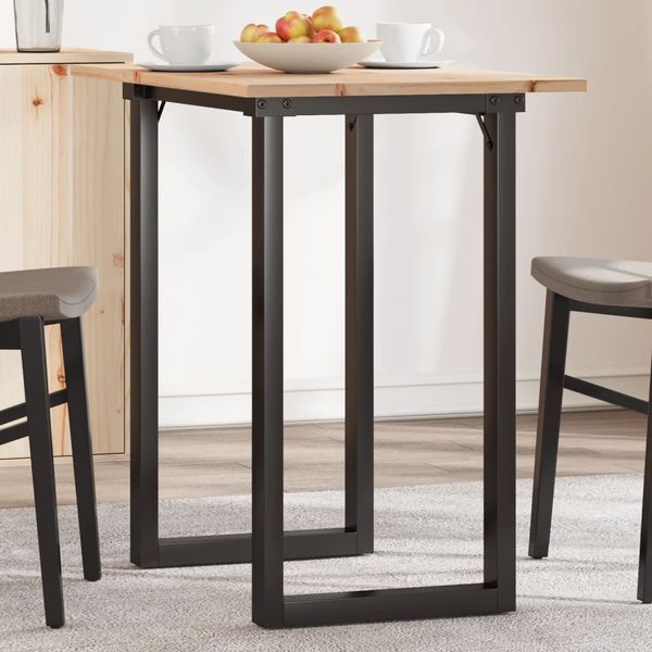 vidaXL Jedálenský stolík v tvare O 80x50x75,5 cm borovica a oceľ