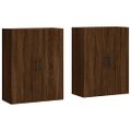 vidaXL Nástenné skrinky 2 ks hnedý dub 69,5x34x90 cm