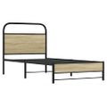 vidaXL Posteľný rám bez matraca 75x190 cm dub sonoma kompozitné drevo