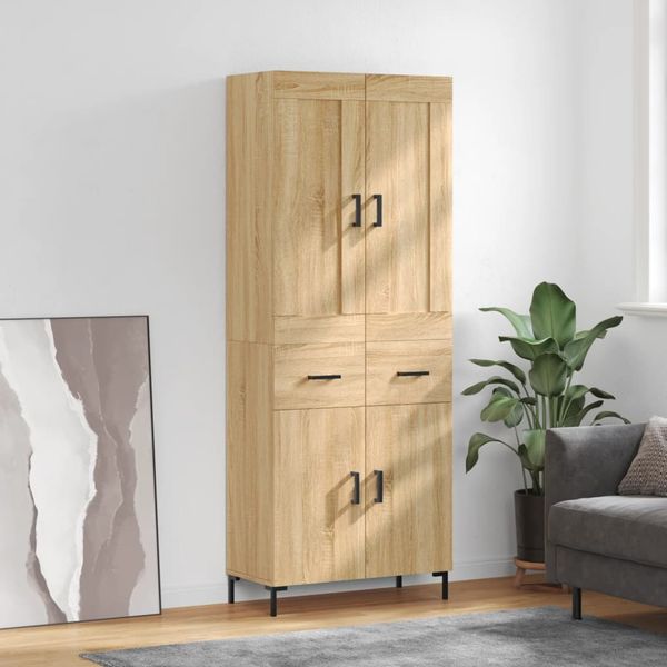 vidaXL Vysoká skrinka dub sonoma 69,5x34x180 cm spracované drevo