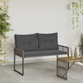 vidaXL Vonkajšia lavička Šedá 118 x 55 x 82 cm PE ratan a látka