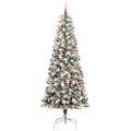 vidaXL Umelý Sklápací Vianočný Stromček 300 LED Zelená a biela 240 cm