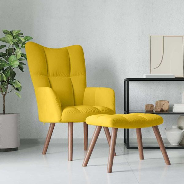 vidaXL Relaxačné kreslo s podnožkou horčicovo-žlté zamat