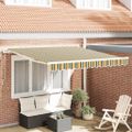 vidaXL Sklopná markíza Zelená a žltá 350 x 250 cm Tkanina a hliník
