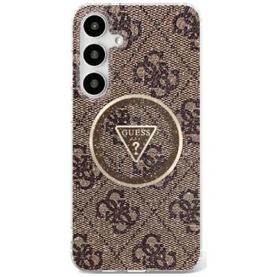 Guess HC Magnetic IML Metal Glitter 4G Circle Triangle case for Samsung Galaxy S25 Ultra brown