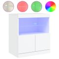 vidaXL Komoda s LED svetlami biela 60x37x67 cm