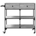 vidaXL Kuchynský vozík sivý sonoma 105x42x95 cm kompozitné drevo