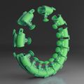 Masážna hula hoop obruč HMS HHW01 so závažím zelená