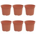 vidaXL Kulatý kvetináč 6 ks Tehlovo červená Ø 12,5 x 10 cm Plast