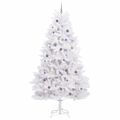 vidaXL Umelý Sklápací Vianočný Stromček LED Biela 138 x 138 x 300 cm