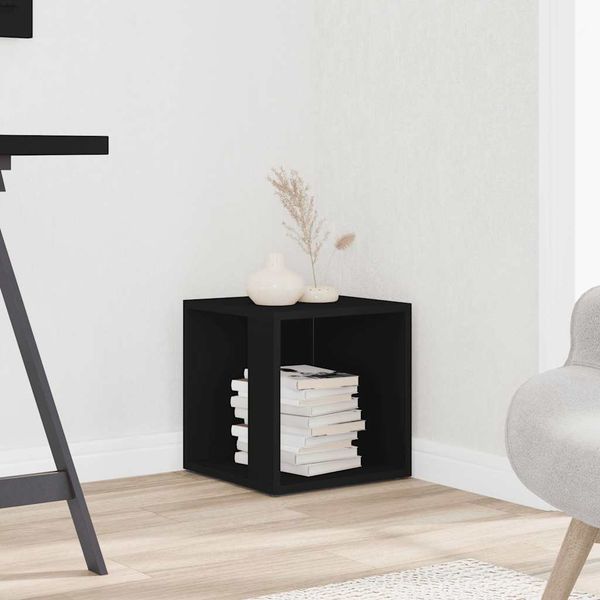 vidaXL Príručný stolík čierny 33x33x34,5 cm kompozitné drevo