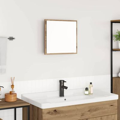 vidaXL Zrkadlo do kúpeľne s LED Remeselný dub 40 x 37 x 8.5 cm