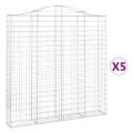 vidaXL Oblúkový gabionový kôš 5 ks 200x30x200/220cm pozinkované železo