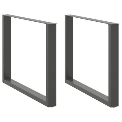 vidaXL Nohy k jedálenskému stolu v tvare U, 2 ks, antracitové, 100 x (72-73) cm, oceľ